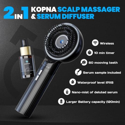 2-in-1 Electric Scalp Massager with Nano Mist Serum Applicator