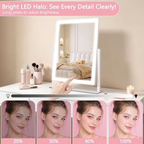 Lighted Vanity Mirror 16.7 x 13.2 Three Color Lights