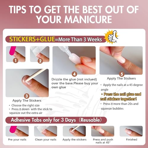 KQueenest Gel Press on Nails Short Medium Coffin