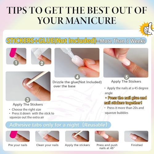 Gel Stick Ons for Women's Finger Decoration