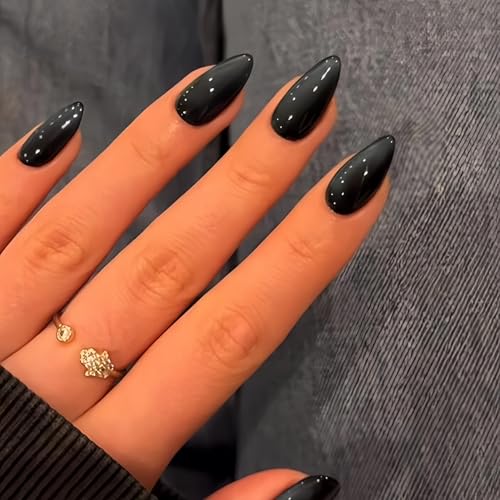 Cat Eye Black Press on Nails Medium Almond