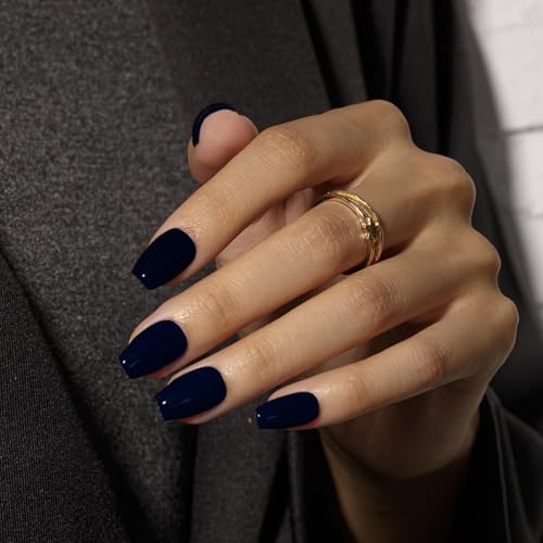 Short Coffin Press On Nails Black
