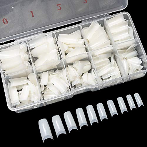 500PCS flexible gel French Half Cover Acrylic Nail Tips Manicure