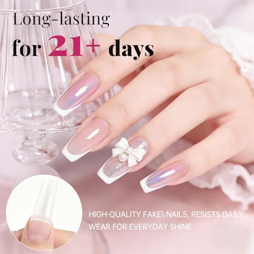 500PCS flexible gel French Half Cover Acrylic Nail Tips Manicure
