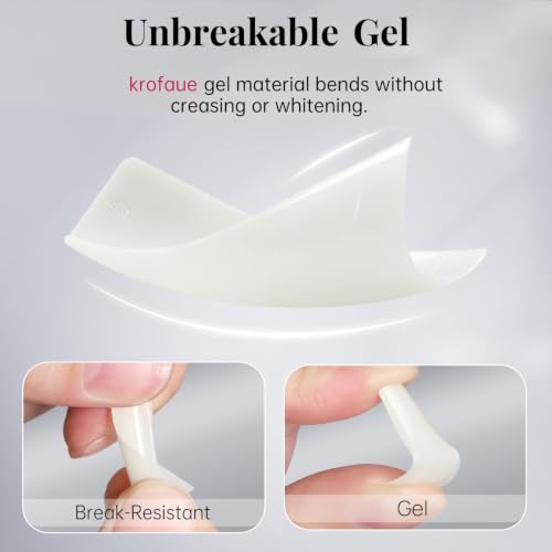 500PCS flexible gel French Half Cover Acrylic Nail Tips Manicure
