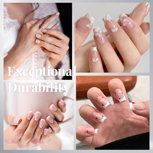 Short French Half Wrap Nail Tips, 120PCS Acrylic False Tips