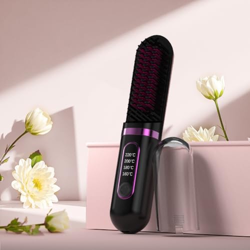 Mini Cordless Straightening Brush Negative Ion
