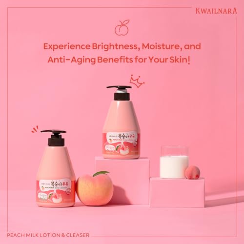 Peach Milk Body Wash & Lotion Set (19.75 Oz Each) – 2-Piece Korean Skincare Duo for Clear