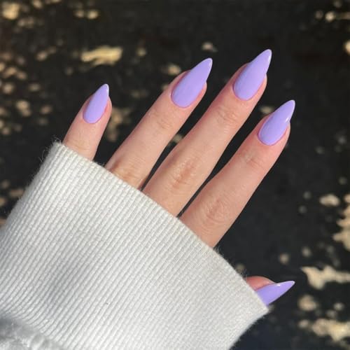 Light Purple Press on Nails Almond Shaped Medium Almond Nails Press on Neutral Acrylic Nai