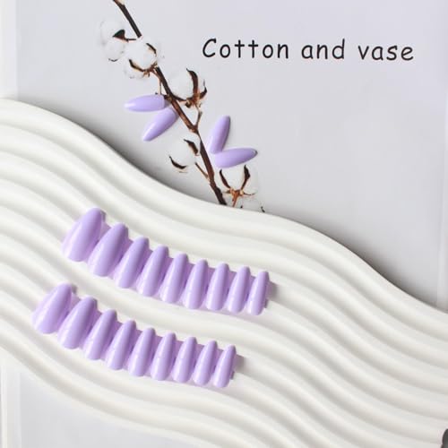 Light Purple Press on Nails Almond Shaped Medium Almond Nails Press on Neutral Acrylic Nai