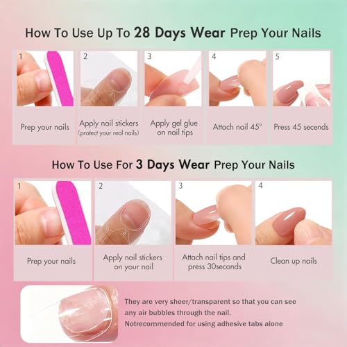 Nude Pink Chrome Press On Nails Short