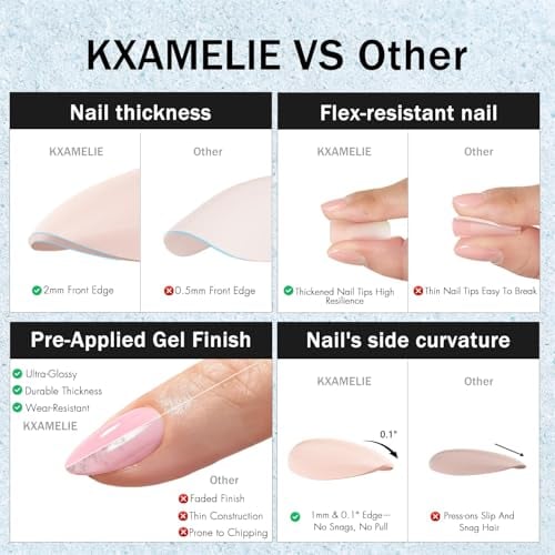 KXAMELIE Short Press on Nails Almond