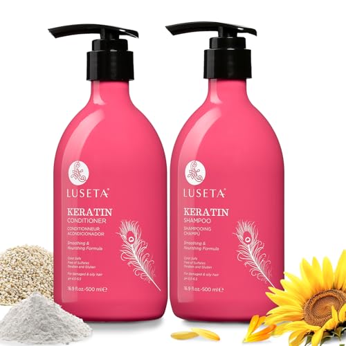Luseta Keratin Shampoo & Conditioner Set Color Safe for Color Treated Hair