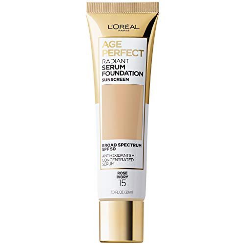 Age Perfect Radiant Serum Foundation with SPF 50, Rose Ivory, 1 Ounce