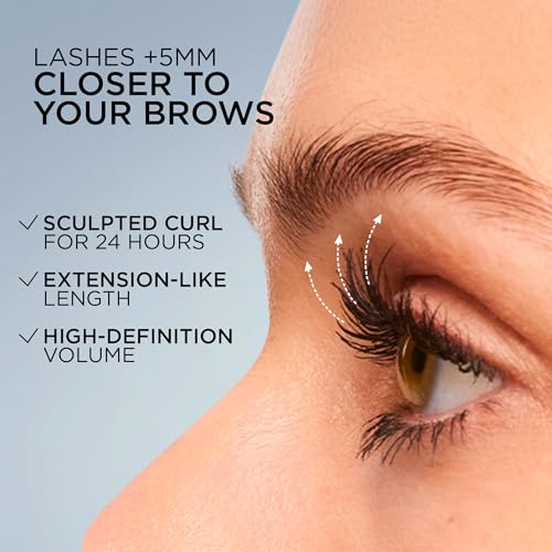 Extensionist Waterproof Mascara, Lengthening, Volumizing, and Curling Formula For a Lash Extension Eye Makeup Look, Waterproof Black