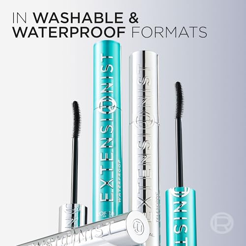 Extensionist Waterproof Mascara, Lengthening, Volumizing, and Curling Formula For a Lash Extension Eye Makeup Look, Waterproof Black