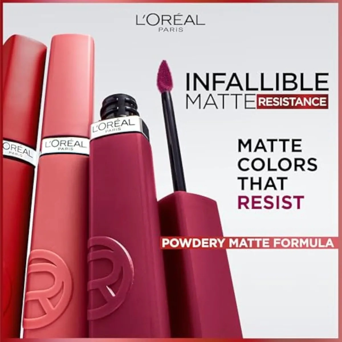 Infallible Matte Resistance Liquid Lipstick, up to 16 Hour Wear, Le Rouge Paris 420, 0.16 Fl Oz