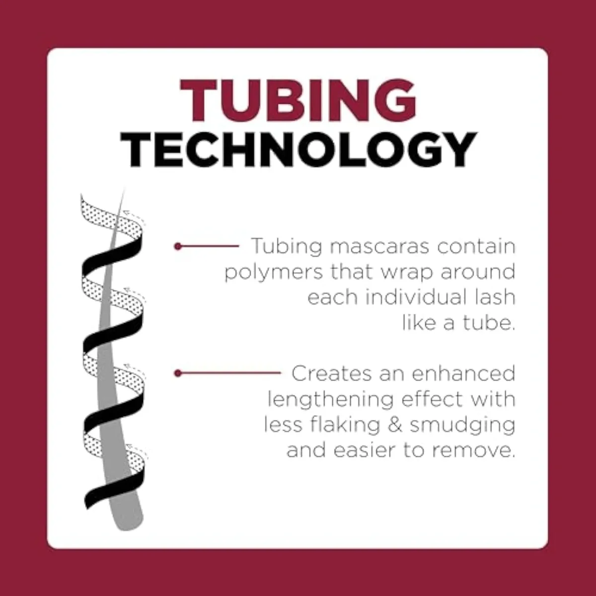 Makeup Double Extend Tubing Mascara, Lengthening 2 Step Mascara, Smudgeproof, Black