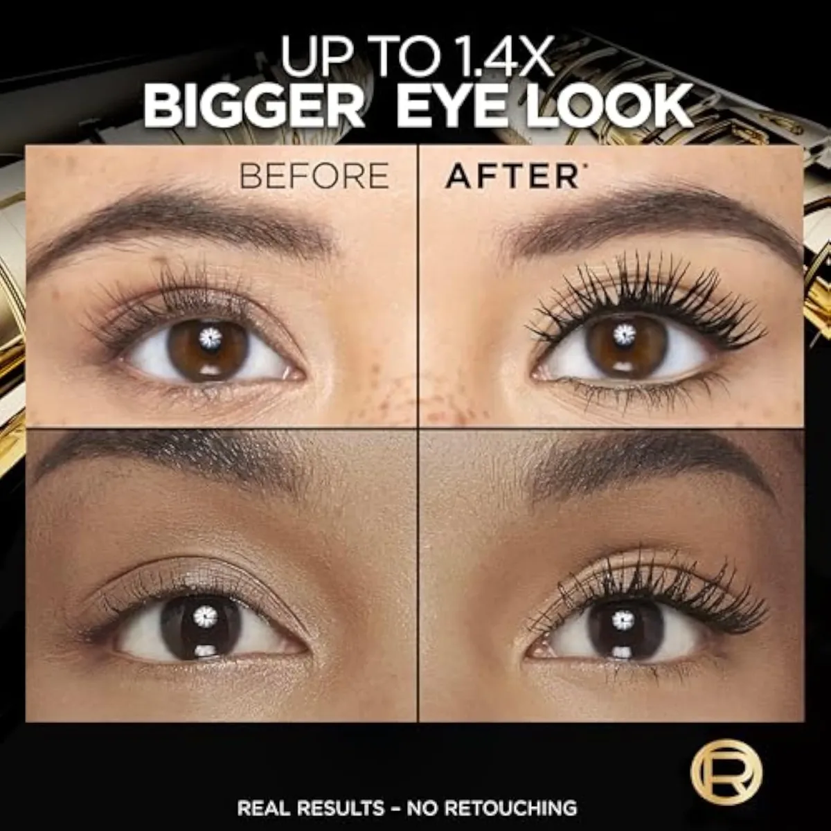 Voluminous Panorama Mascara, Volumizing and Lengthening Mascara, Waterproof Longwear and Smudge Resistant Make Up, Black, 0.31 Fl Oz