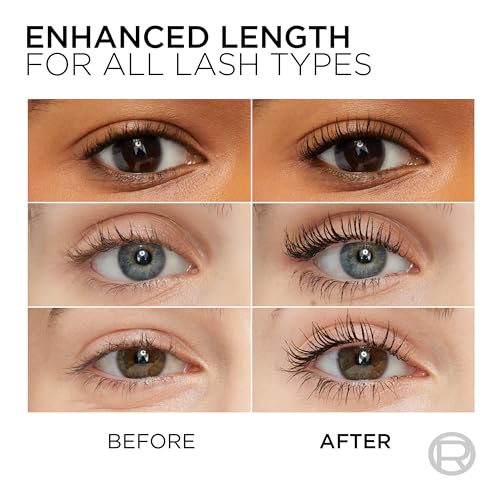L’Oreal Paris Makeup Original Telescopic Mascara, Separating Mascara Volume and Length Formula, Waterproof, Black, 0.27 Fl Oz., 1 Count