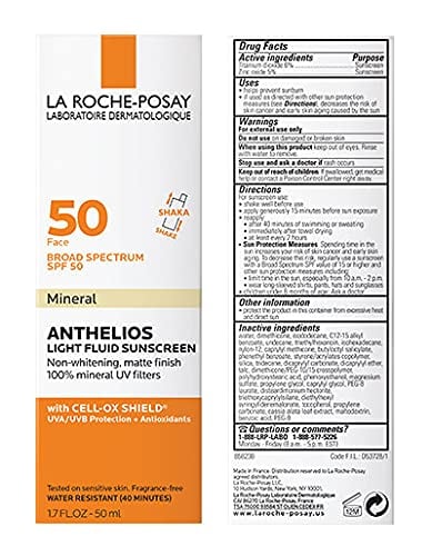 Anthelios Fluid Mineral Sunscreen for Face SPF 50