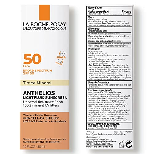 Anthelios Tinted Mineral Sunscreen for Face SPF 50, Light