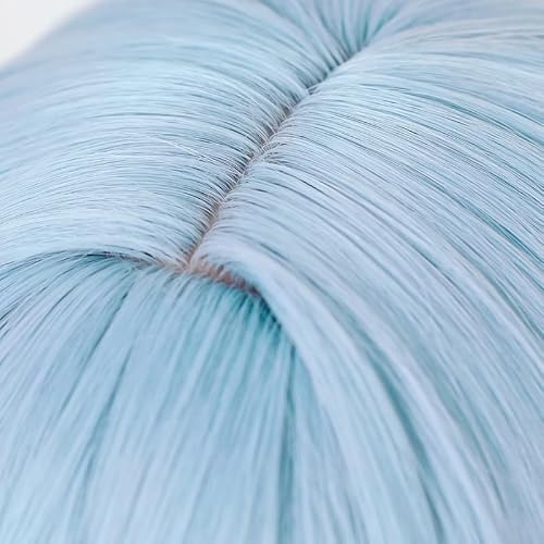 Ice Blue Long Curly Cosplay Wig
