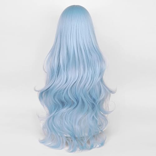 Ice Blue Long Curly Cosplay Wig