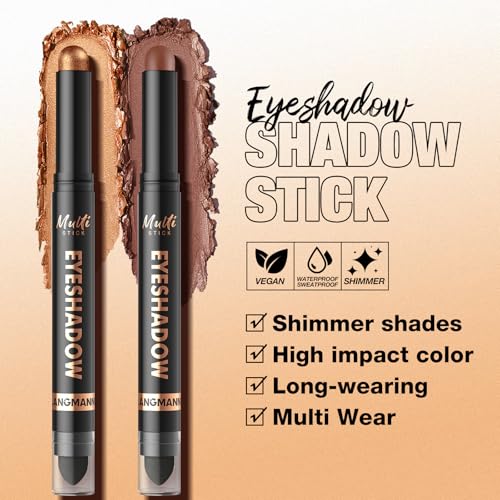 8 Color Waterproof Dual-Ended Eyeshadow Stick Set, Eye Makeup #A