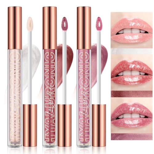 Hyaluronic Acid Lip Gloss Set, 3 Pieces