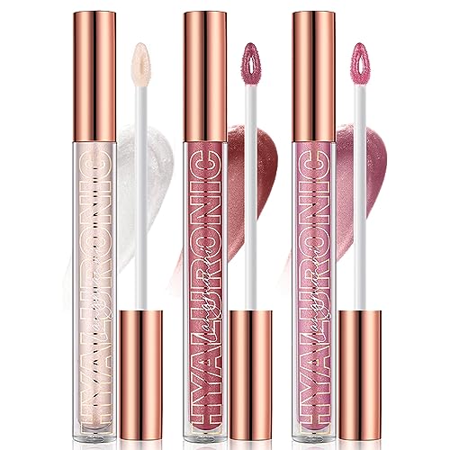 Hyaluronic Acid Lip Gloss Set, 3 Pieces