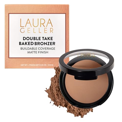 Double Take Baked Bronzer for Mature Skin, Medium | Matte Bronzing Powder for Natural-Looking Warmth & Soft Contour, Buildable Color, Never Orangey Finish