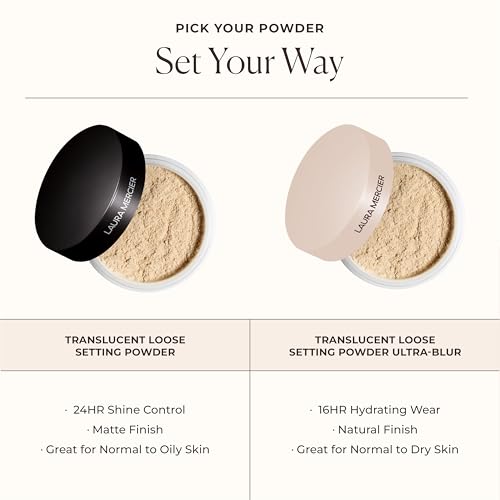 Translucent Loose Setting Powder - Blurring + Finishing Powder with 24HR Matte Finish - Long-Wear Shine Control Face Makeup for Mature, Sensitive & Oily Skin Types (0