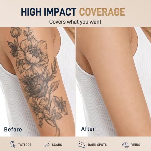 Body Makeup Waterproof No Transfer for Arms Tattoos Scars Coverage 06 Deep