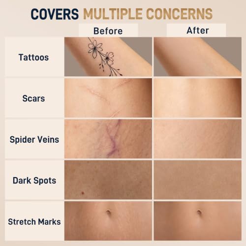 Body Makeup Waterproof No Transfer for Arms Tattoos Scars Coverage 06 Deep