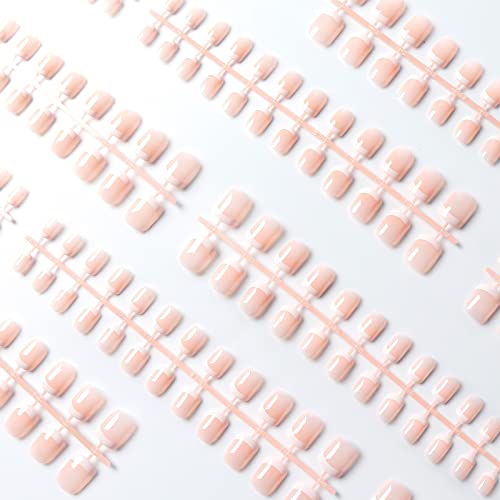 240 Pcs Natural French Short False Nails 12 Size Acrylic Full