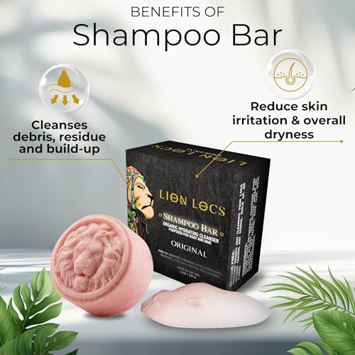 Shampoo Bar Conditioner & Body Wash for Dreadlocks, Braids, All Hair Types | 3-in-1 pH Balanced, Residue-Free, No Buildup