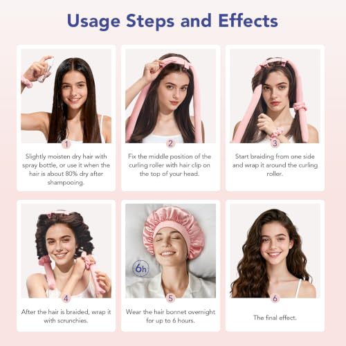 LitBear Heatless Curls Overnight, 2 Sizes of Soft Ha
