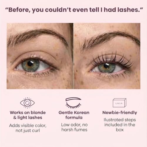 Lash Lift + Color Kit Salon-Curled and Colored Lashes