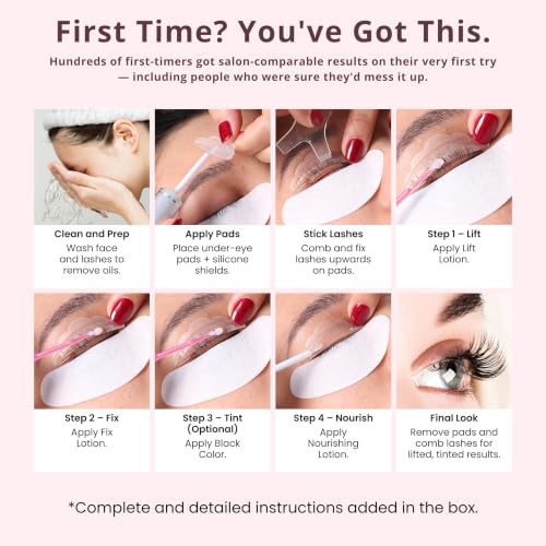 Lash Lift + Color Kit Salon-Curled and Colored Lashes