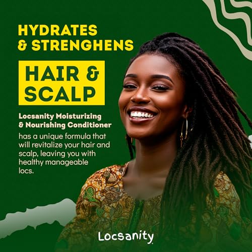 Shampoo and Conditioner for Dreadlocks - Locsanity Rosewater Peppermint 2-in-1 Sulfate-Free Formula - Moisturizing & Strengthening for Locs, Microlocs & Natural Hair (12