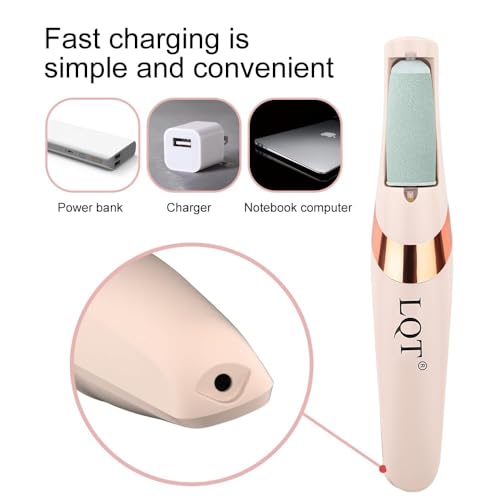 Electric Foot File Rechargeable Callus Remover Hard Cracked Skin Pink