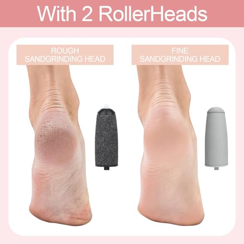 Electric Foot File Rechargeable Callus Remover Hard Cracked Skin Pink