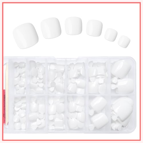 168pc Press on Toenails Women Fake Toe Nails with Glue Tabs