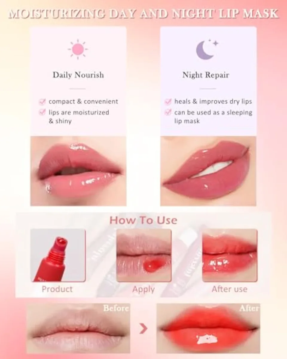 Lip Balm Butter Vanilla,Hydrating Clear Lip Gloss Oil, Lip Care Moisturizer