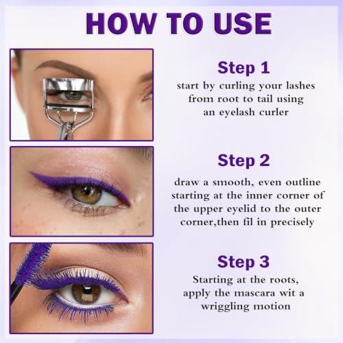 Purple Mascara and Eyeliner Set
