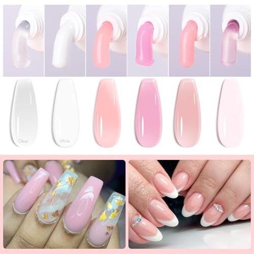 Poly Nail Gel Kit For Starter 6 Pcs Nail Extension Gel