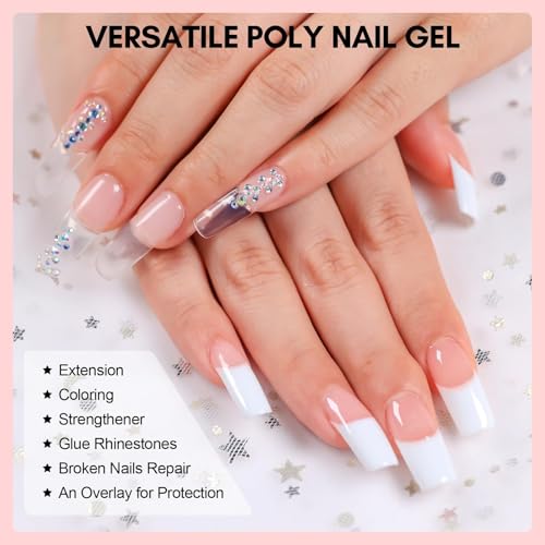 Poly Nail Gel Kit For Starter 6 Pcs Nail Extension Gel