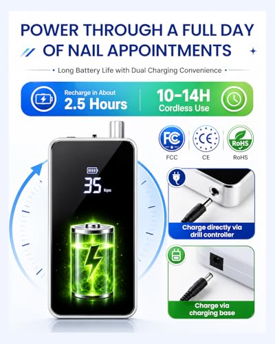 Professional Nail Drill for Nail Techs 35000RPM E-File