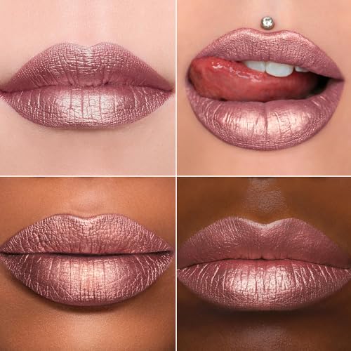 Metallic Pink Lipstick for Women Nude Lipsticks Long Lasting